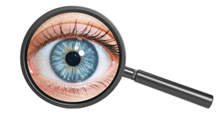 Isolated Magnifying Glass Over Eye