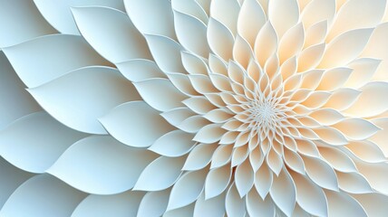 beautiful white flower pattern creates stunning visual effect with layered petals, evoking sense of calm and elegance