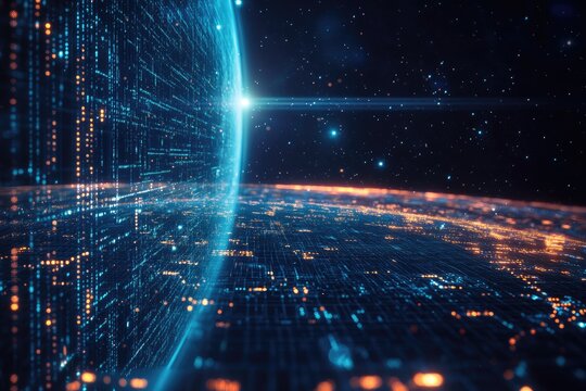 Digital Earth, abstract representation of global data network