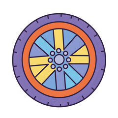 Obraz premium Colorful cartoon wheel with spokes