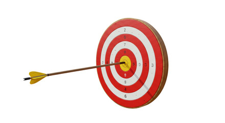 Isolated Arrow Hitting Bullseye