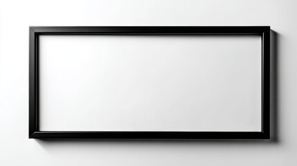 Thin black frame on sleek white background