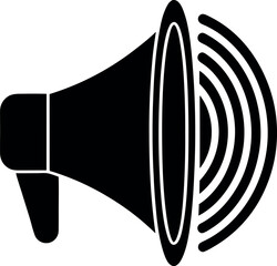 Volume Silhouette Vector | Audio Control & Sound Wave Icon in Black Vector