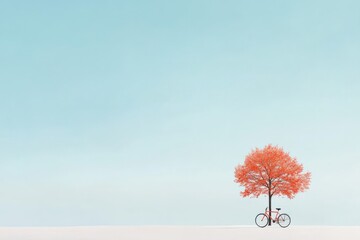 Autumn tree and bicycle
