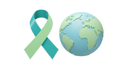 Isolated Ribbon and Globe Earth