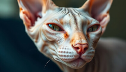 close up of a cat with blue eyes