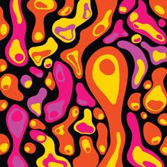 Vector black background with bright lava lamp streaks