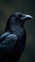 Intricate black crow feather, matte texture, close-up , crow feather, detail