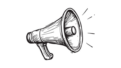 Minimalist Megaphone Line Art Featuring Punctuation