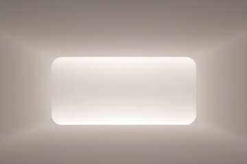 Fototapeta premium Minimalist rectangular light fixture on neutral ceiling for modern interiors