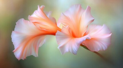 Delicate Pink and Orange Flowers with Soft Petals in Natural Light
