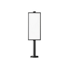 Blank Vertical Outdoor Advertising Sign Mockup on Black Pole