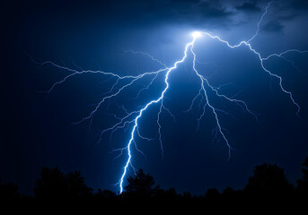 lightning in the night sky