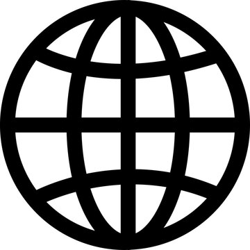 World glob icon  Globes with world maps symbol. Black internet globe network stroke lines icons isolated on transparent background . Website erath vector.