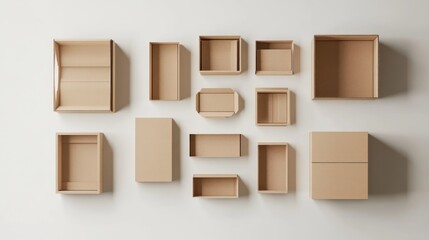 Assorted empty cardboard boxes of various sizes and shapes