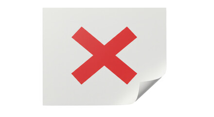 Obraz premium Isolated Red X Mark on Paper