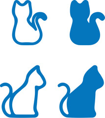 vector image of a blue cat