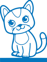 vector image of a blue cat