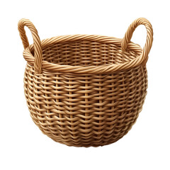 Obraz premium A detailed, woven basket with handles, perfect for home decor or storage solutions in various settings.