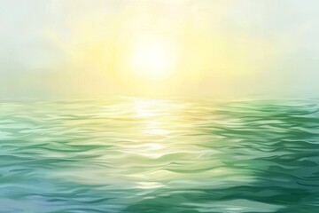 Fototapeta premium Gentle sea sunset in soft pastel hues.