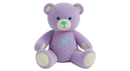 Isolated Plush Purple Teddy Bear