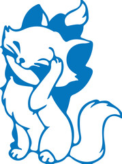 vector image of a blue cat