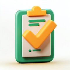 Green And Orange Checklist App Icon Design A3DModel Of AChecklist With Check Mark