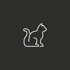 Cat sideway icons flat vector design