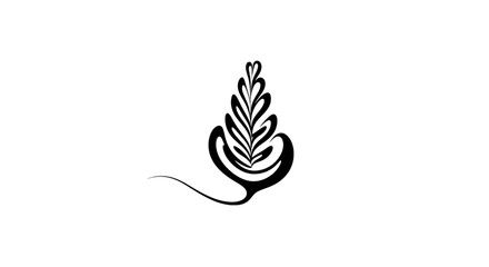 Monochrome cafe logos featuring minimalist and elegant designs, all set against a plain solid white background with no text for pure branding visuals.