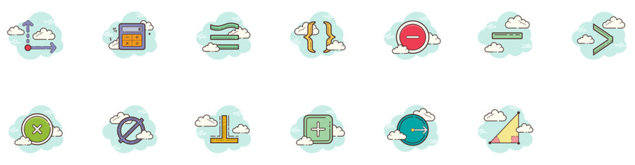 Set of Maths icons