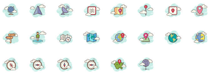 Set of Geolocation icons