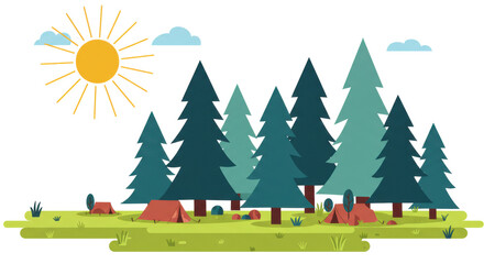 Isolated Camping Scene in the Forest