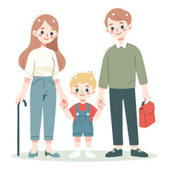 Family holding hands illustration symbolizing unity and love