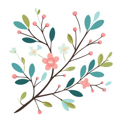 Delicate Floral Branch Vector Illustration for Springtime and Nature Designs