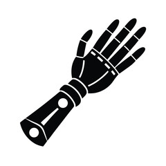 White Robotic Hand or Arm for Prosthetics Vector