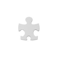Obraz premium Single White Puzzle Piece On Transparent Background