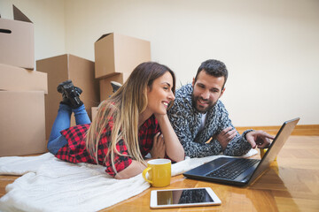 Couple moving into a new home