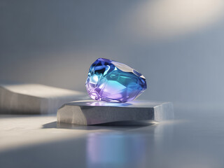 보석같은 블루 미네랄 결정체