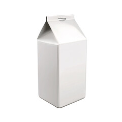 Blank white gable top carton on a transparent background, ideal for showcasing milk, juice, or other liquid product packaging design Concept of food and beverage industry