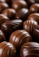 Fototapeta premium Circular Pattern Super Closeup Single Praline Foreground Focus