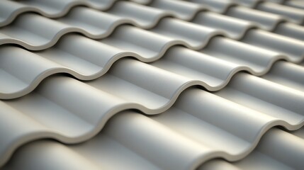 Pattern of light gray wavy roof tiles
