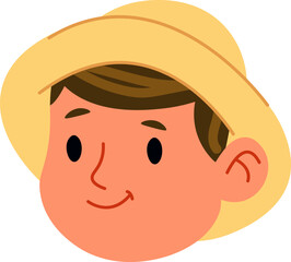 Happy Boy Sun Hat Headshot