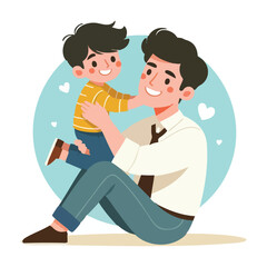 Heartwarming Father Son Moment Together Cherishing Family Bonding Time