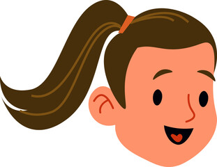 Girl's Head Ponytail Profile