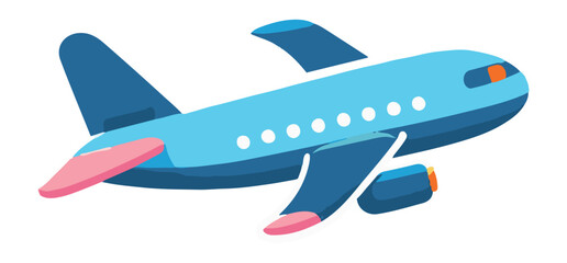 Blue Commercial Airplane Illustration Vector for Transportation and Travel