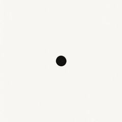 Black dot standing out on white background representing minimalism and simplicity