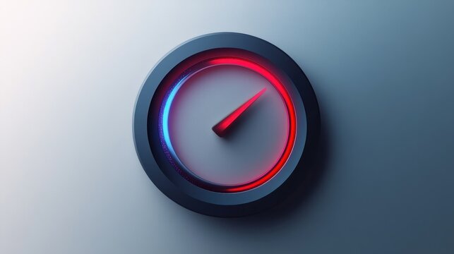 Modern digital clock with glowing circular indicators