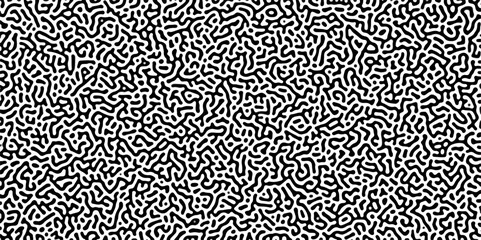 Organic seamless patterns with rounded lines Diffusion reaction background. Monochrome background of natural organic forms motion. Overlay template abstract Turing organic wallpaper background.