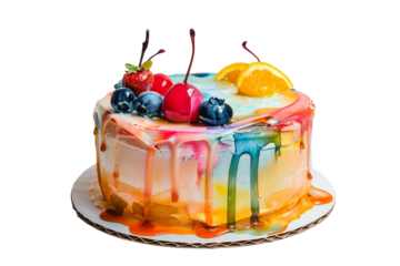 Watercolor Cakes: Edible Art for Special Occasions Isolated On White Background