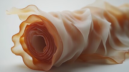 Soft flexible artificial skin rolled like fabric on spool .